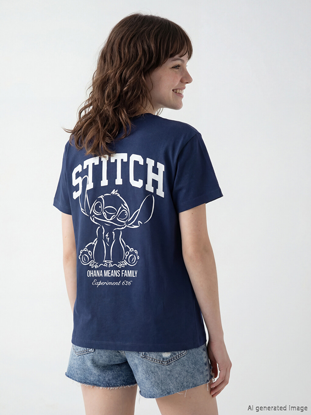 Ženska Majica Sa Okruglim Izrezom I Štampom Stitch