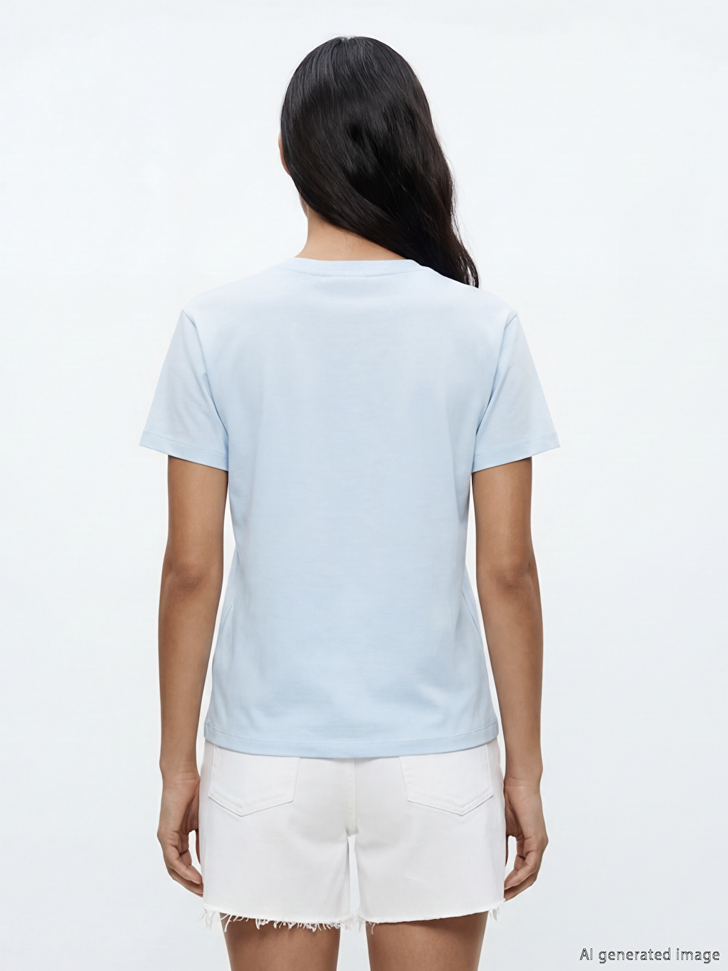 Mavi Bisiklet Yaka Lilo & Stitch Baskılı Kadın Tişört-3