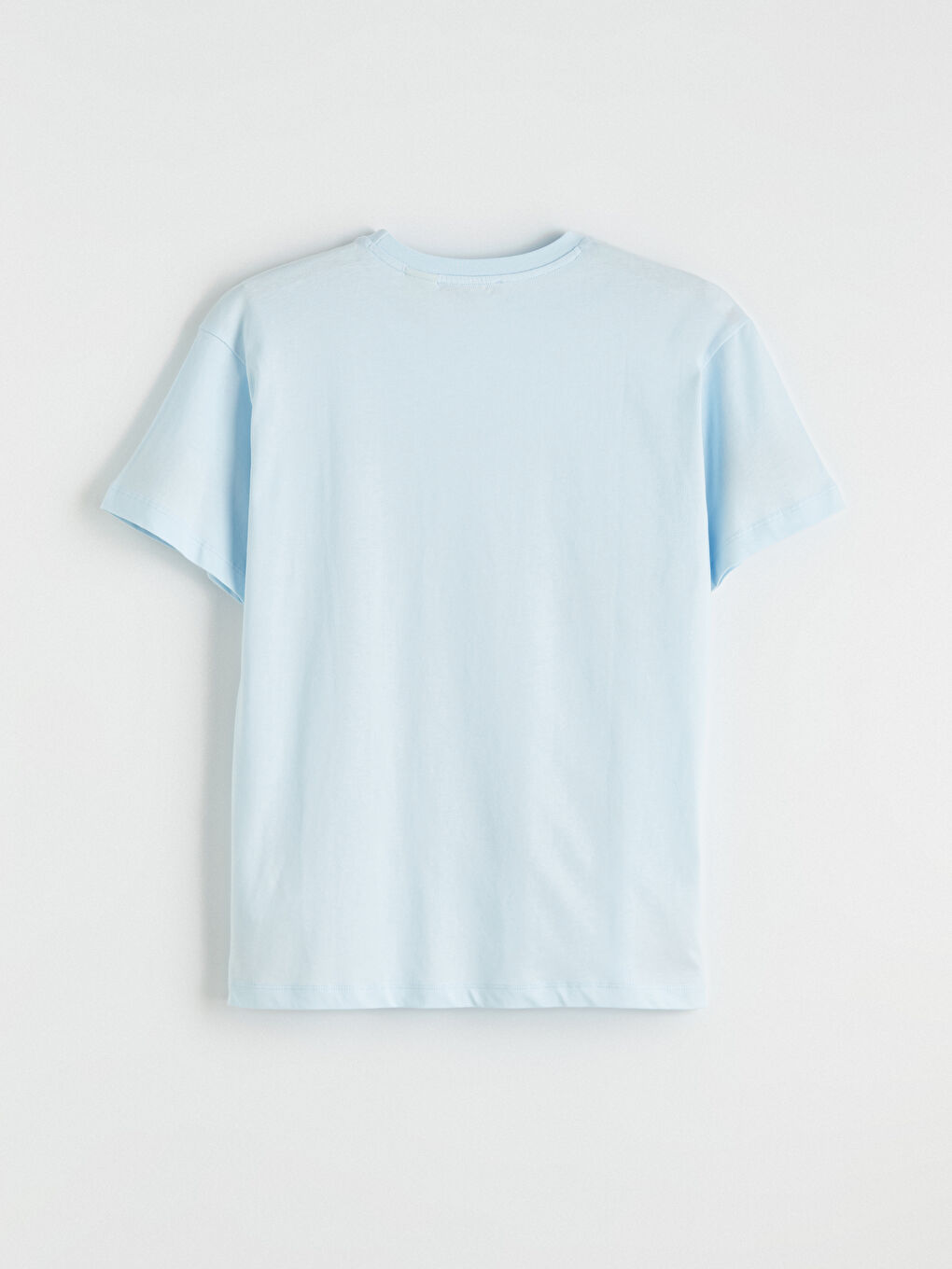 Mavi Bisiklet Yaka Lilo & Stitch Baskılı Kadın Tişört-2