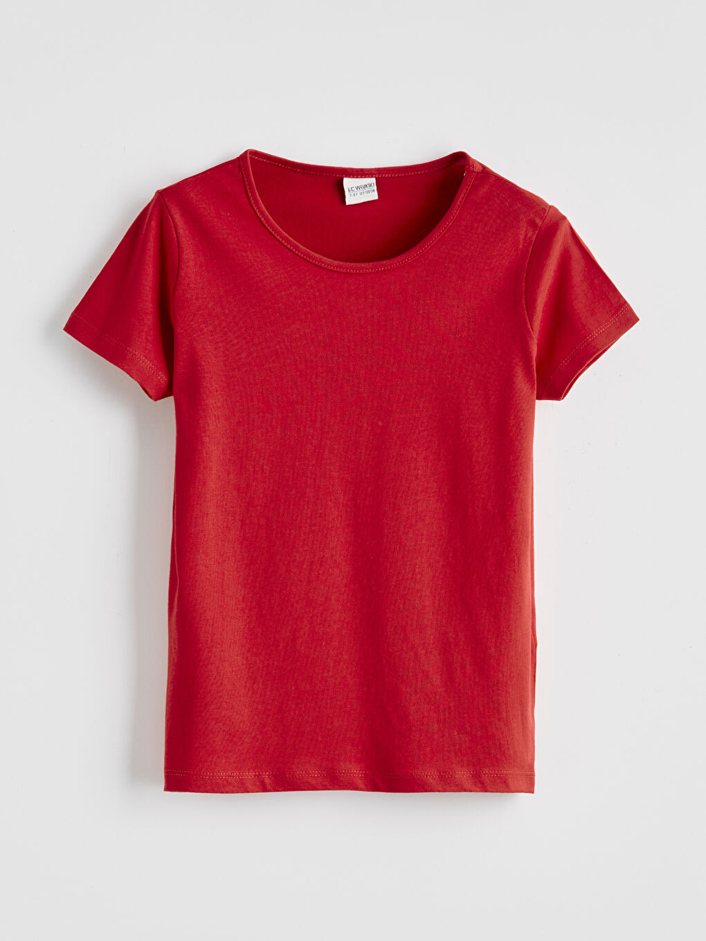 Kırmızı Bisiklet Yaka Kız Çocuk Tişört