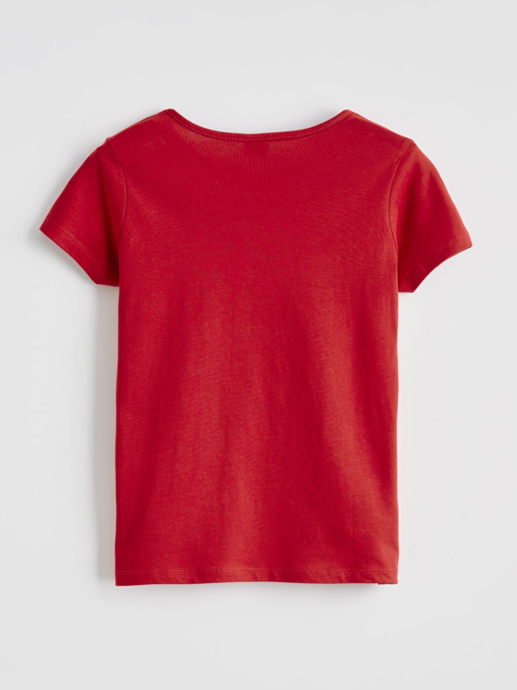 Kırmızı Bisiklet Yaka Kız Çocuk Tişört-1