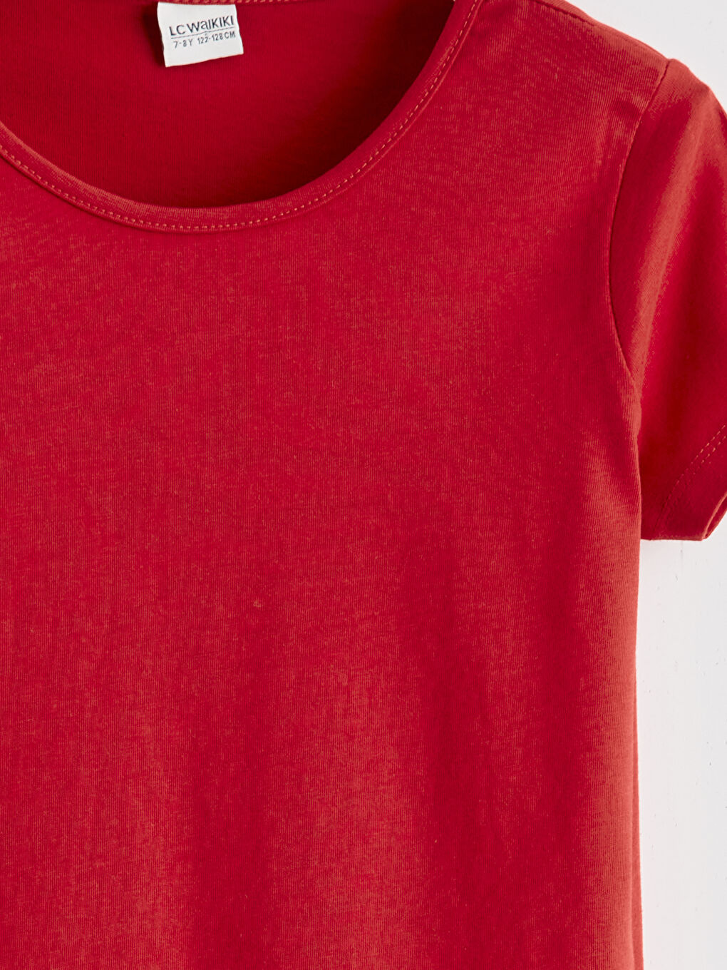 Kırmızı Bisiklet Yaka Kız Çocuk Tişört-2