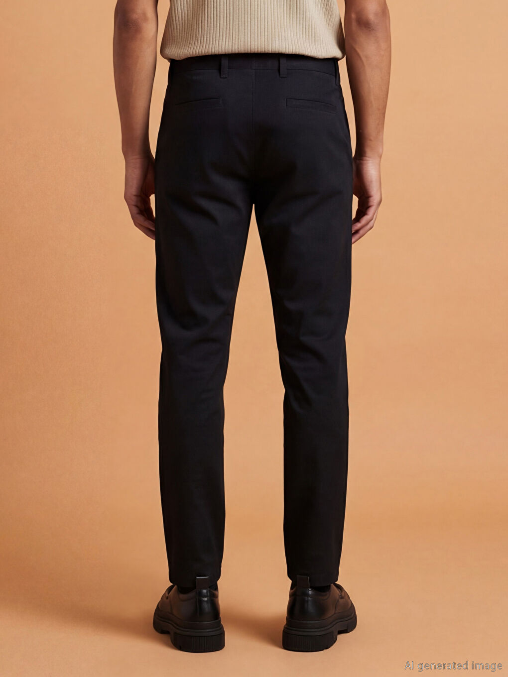 Siyah Slim Fit Gabardin Erkek Pantolon-2