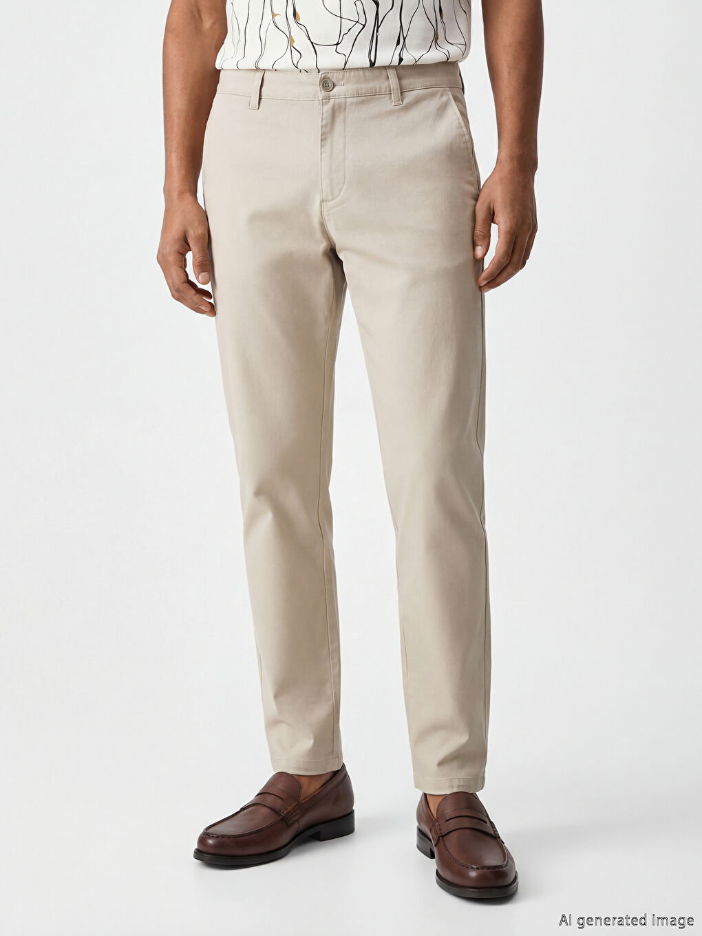 Gri Slim Fit Gabardin Erkek Pantolon-1