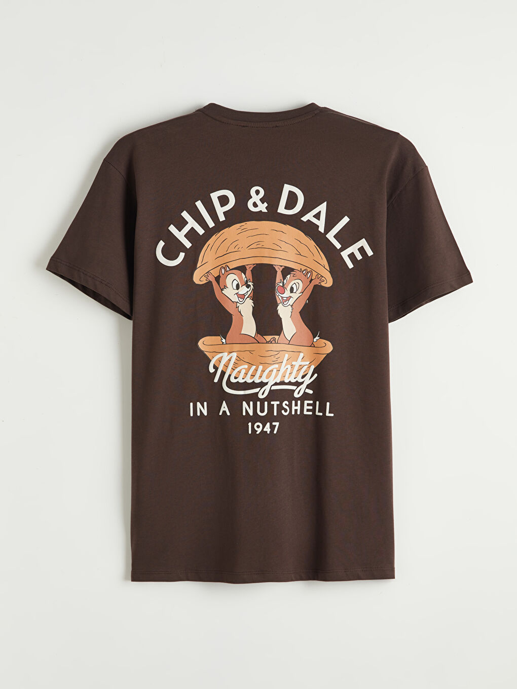 Kahverengi Chip and Dale Baskılı Kadın Tişört-1