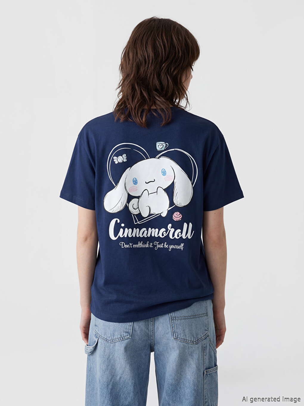 Majica sa okruglim izrezom sa štampanim motivom Cinnamoroll za žene-3
