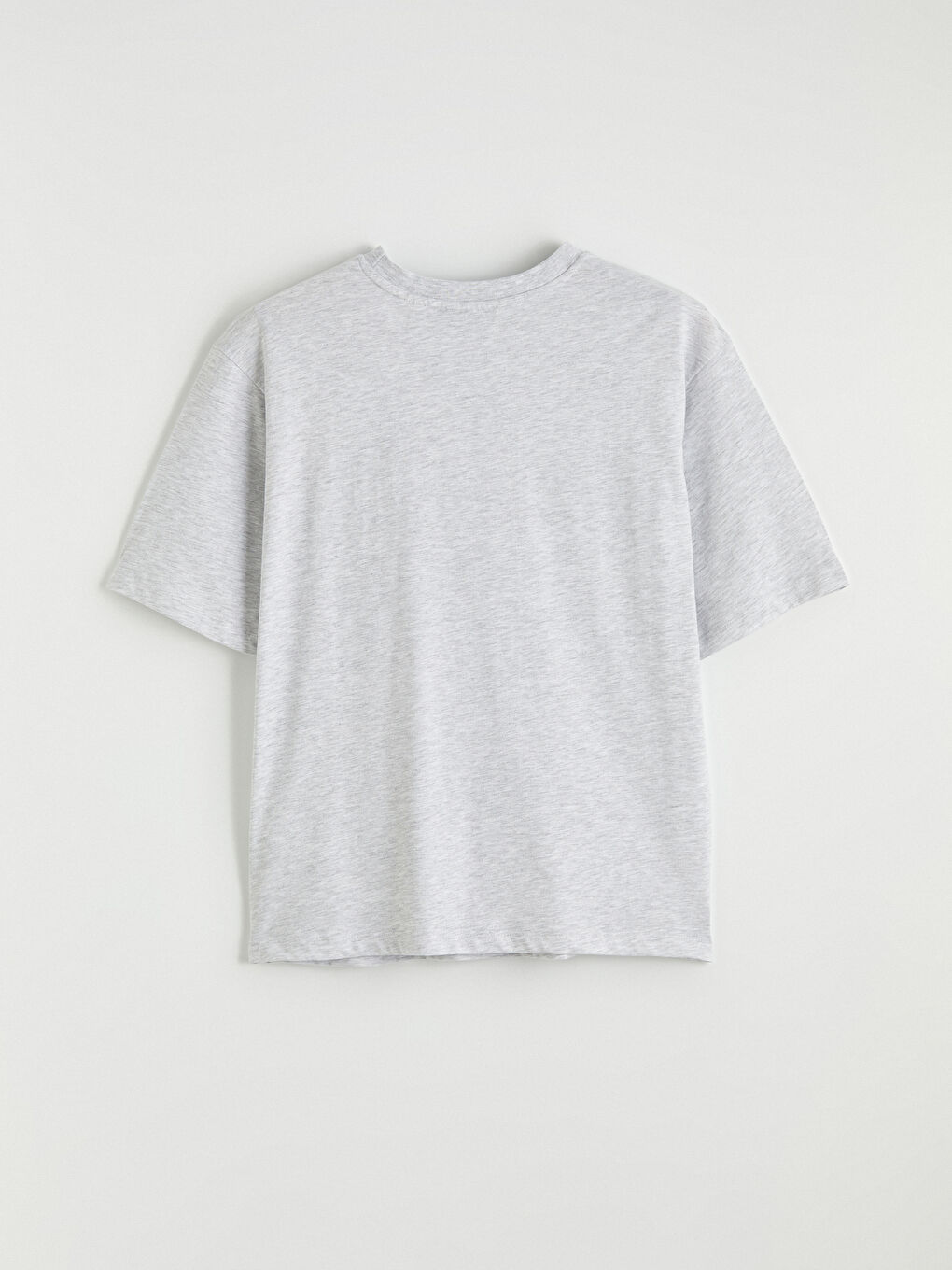 Gri Snoopy Baskılı Oversize Kadın Tişört-2