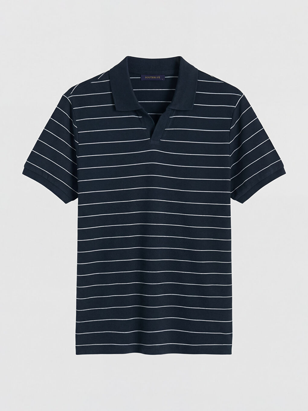 Lacivert Polo Yaka Çizgili Erkek Tişört
