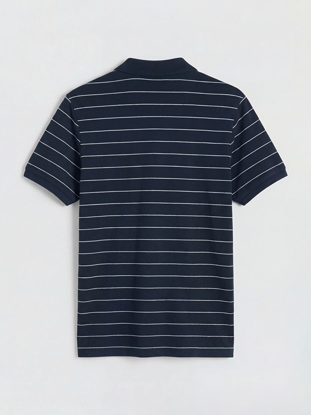 Lacivert Polo Yaka Çizgili Erkek Tişört-1