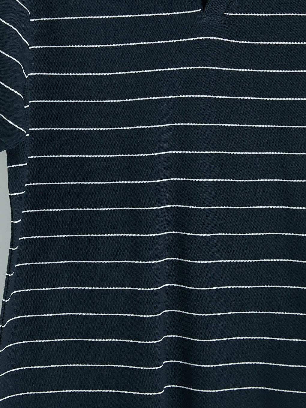 Lacivert Polo Yaka Çizgili Erkek Tişört-2