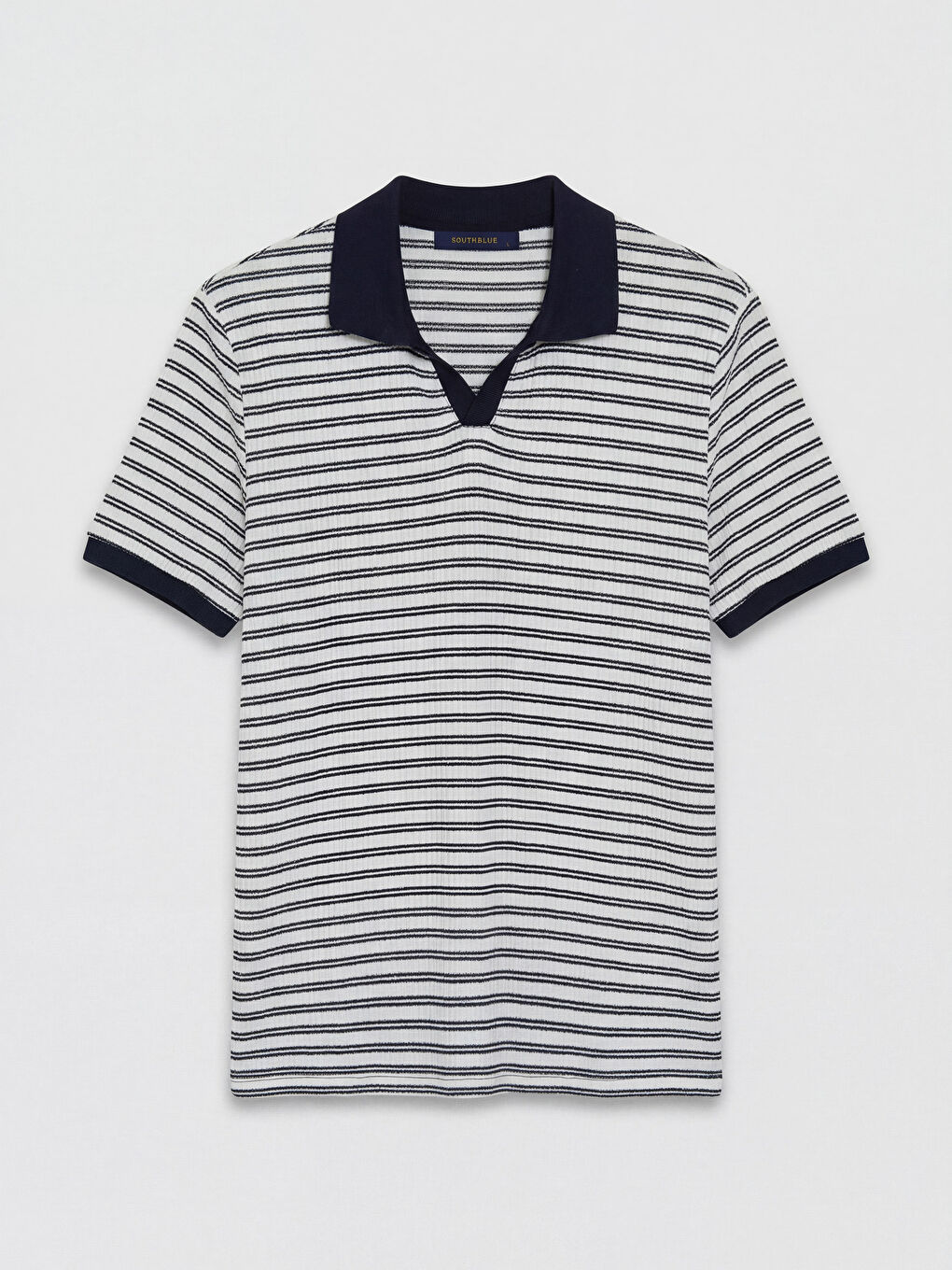 Ekru Polo Yaka Çizgili Erkek Tişört