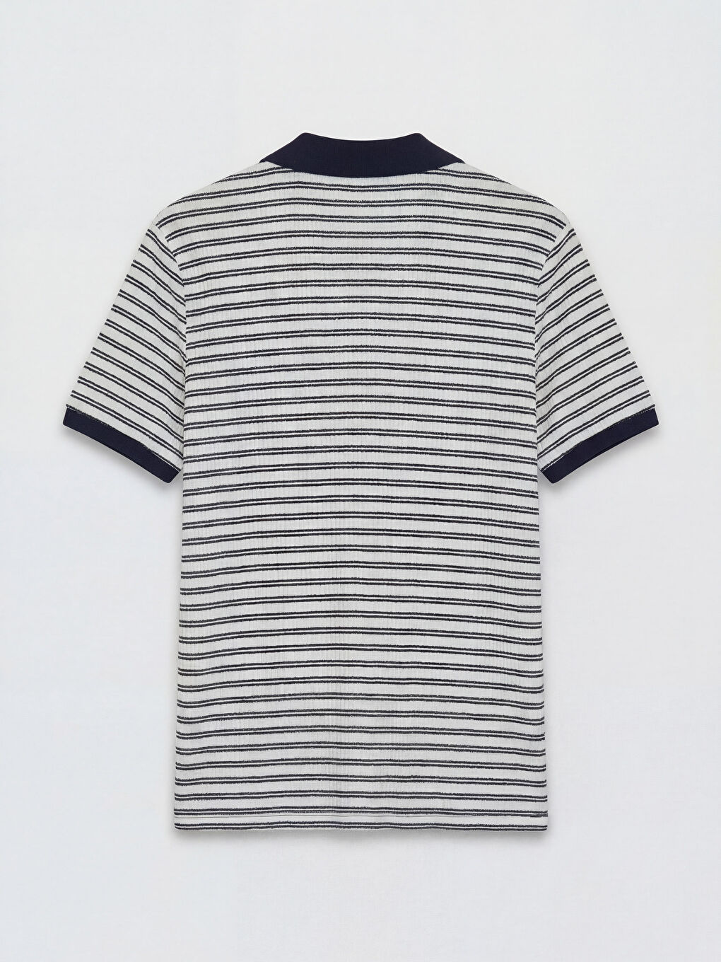 Ekru Polo Yaka Çizgili Erkek Tişört-1