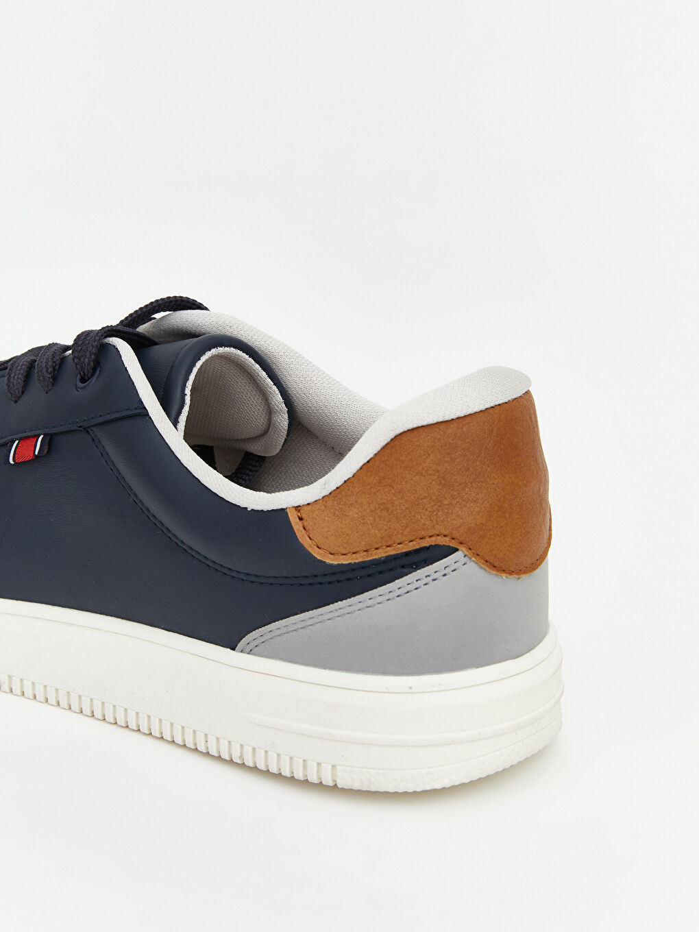 Lacivert Deri Görünümlü Kadın Spor Ayakkabı-4