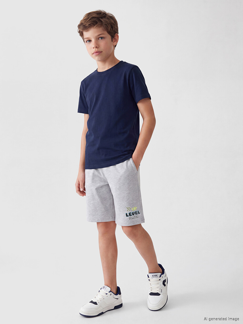 Gri Baskılı Erkek Çocuk Pijama Şort