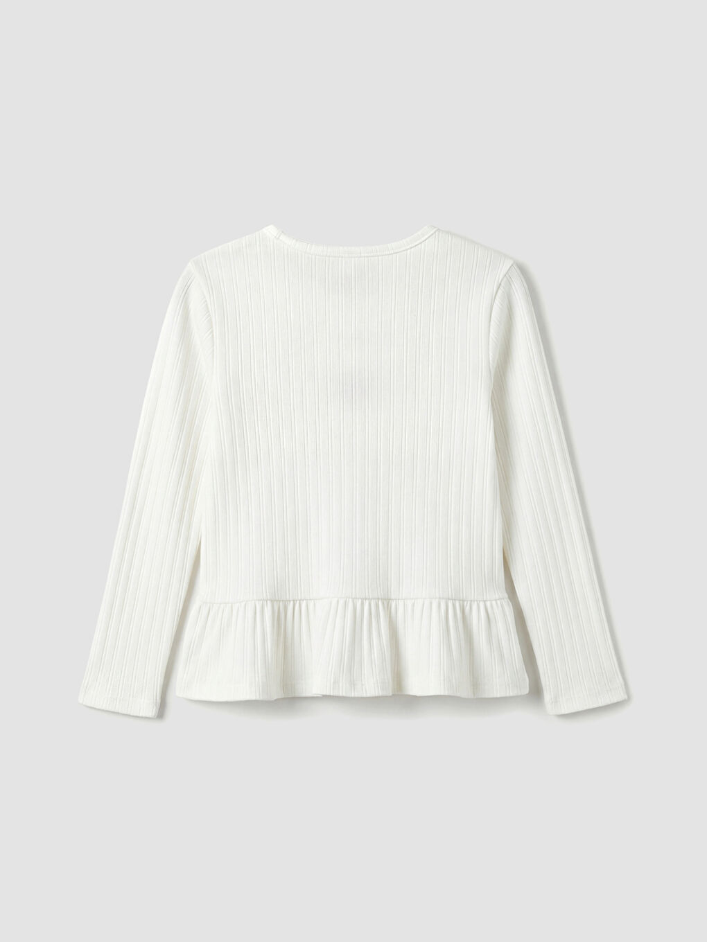 Ekru Bisiklet Yaka Fiyonklu Kız Çocuk Bluz-1