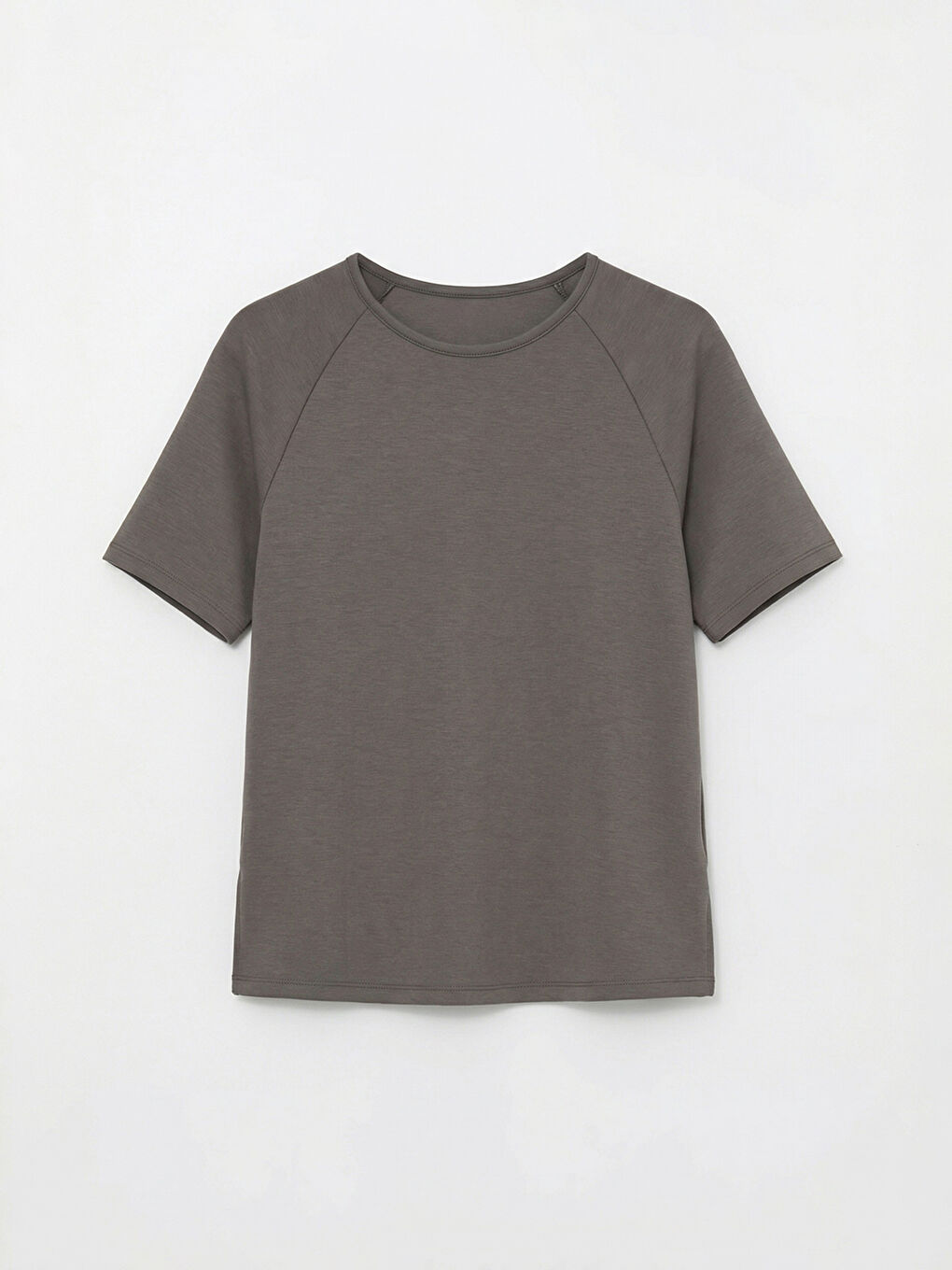 Antrasit Bisiklet Yaka Soft Touch Kadın Tişört