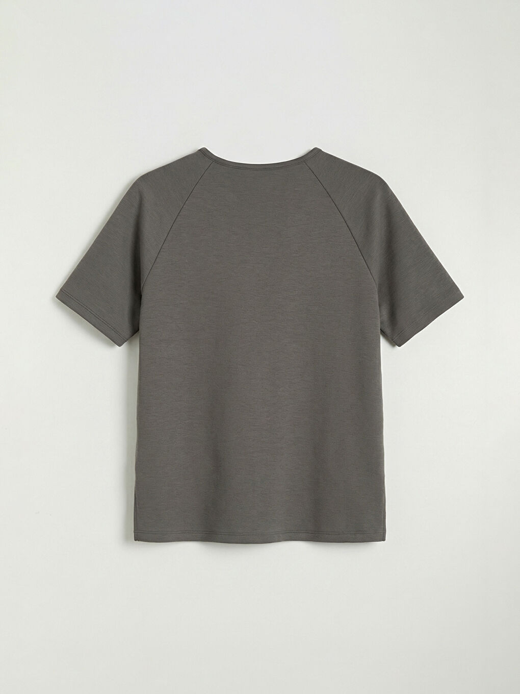 Antrasit Bisiklet Yaka Soft Touch Kadın Tişört-1