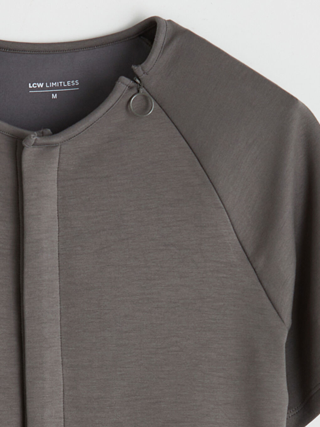 Antrasit Kolay Giyilebilir Önden Çıtçıtlı Kadın Tişört-9