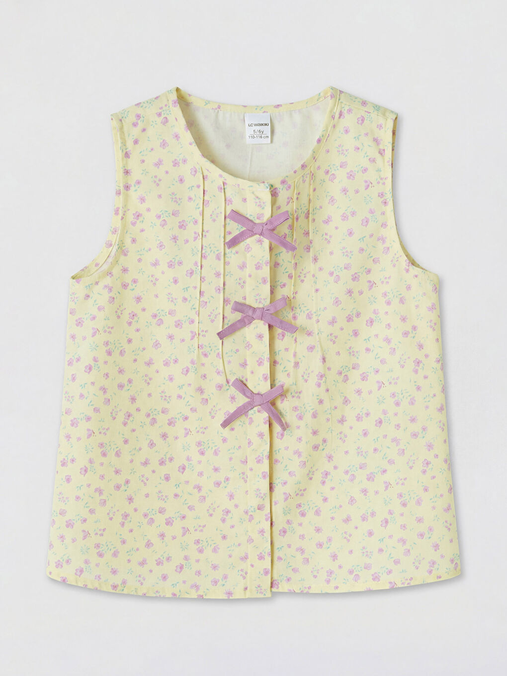 Pembe Fiyonk Detaylı Çiçek Baskılı Kız Çocuk Takım-1