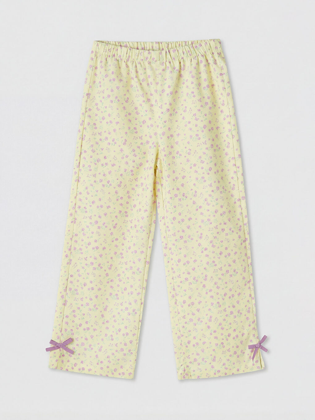 Pembe Fiyonk Detaylı Çiçek Baskılı Kız Çocuk Takım-3