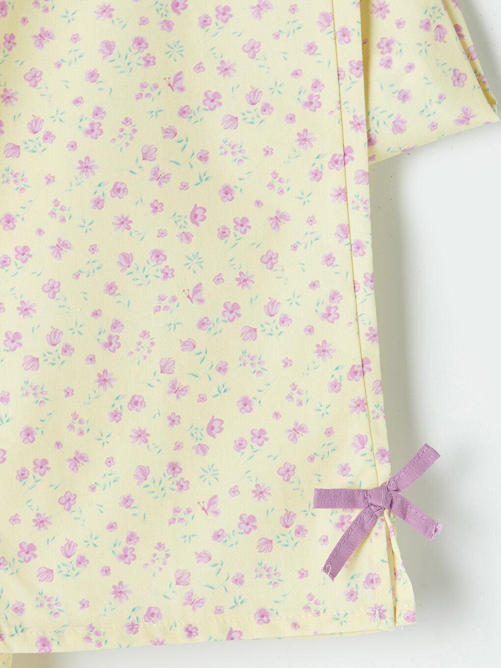 Pembe Fiyonk Detaylı Çiçek Baskılı Kız Çocuk Takım-6