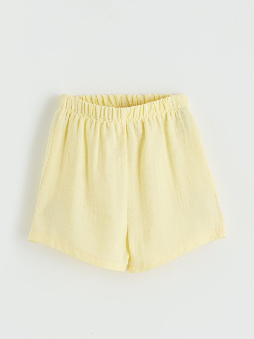 Sarı Bisiklet Yaka Kız Çocuk Bluz Ve Şort 2'li-4