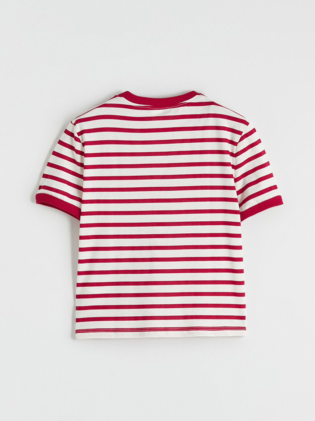 Kırmızı Bisiklet Yaka Çizgili Erkek Çocuk Tişört-2