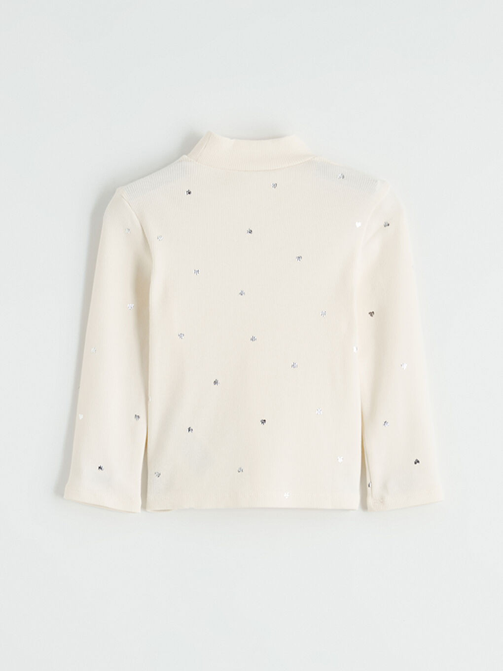 Ekru Balıkçı Yaka Desenli Kız Çocuk Tişört-2