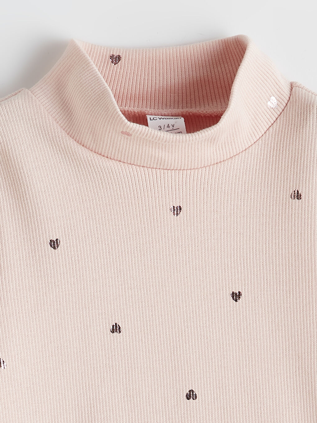 Pembe Balıkçı Yaka Desenli Kız Çocuk Tişört-1