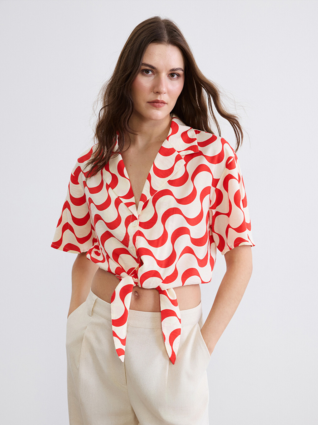 Woman Red Shirt