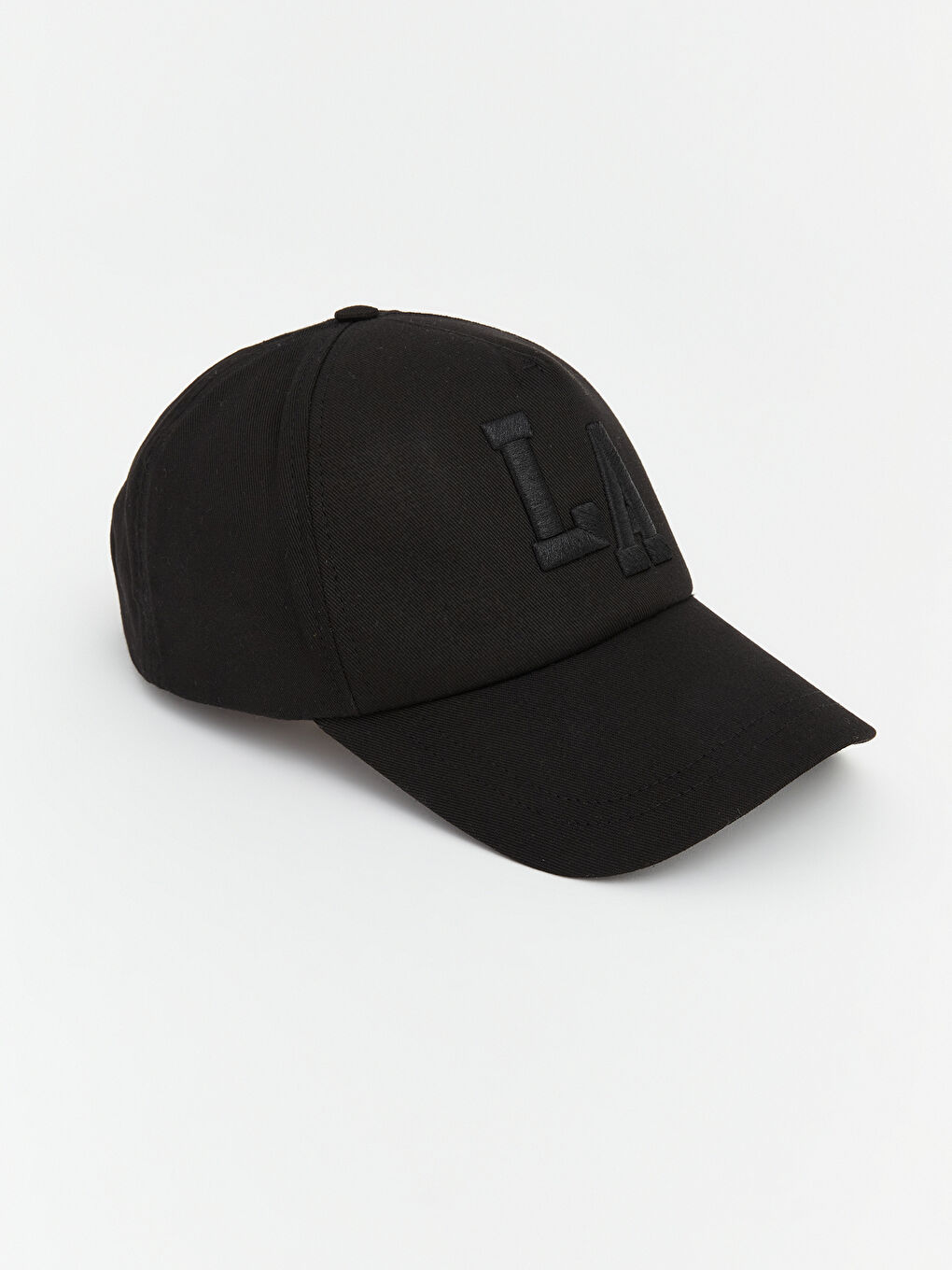 Siyah LA Nakışlı Erkek Kep Şapka-1