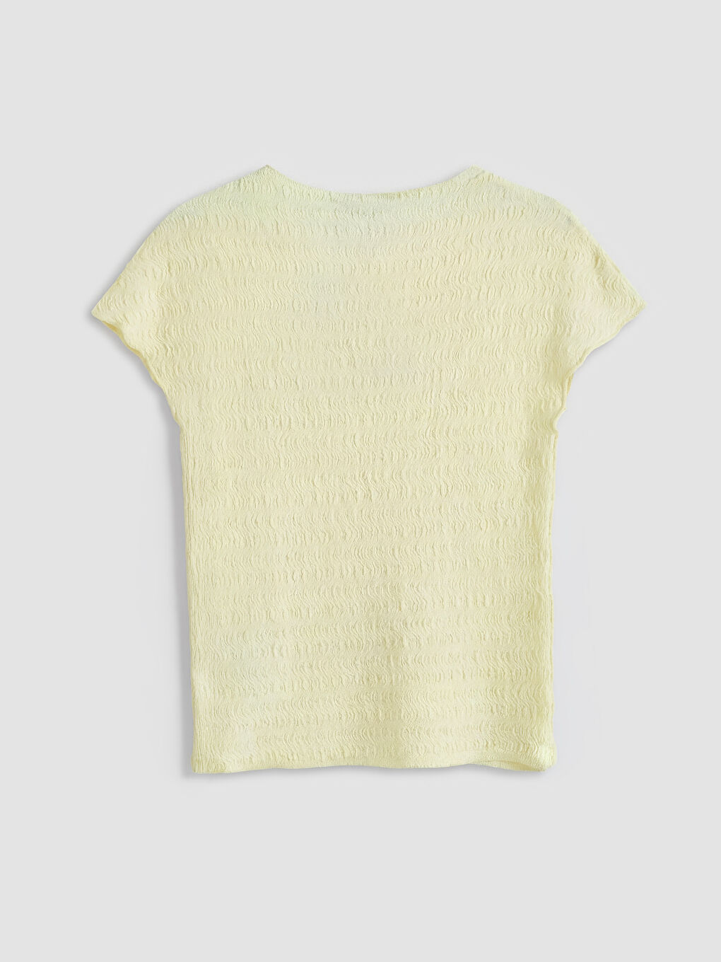 Sarı Bisiklet Yaka Gofre Bluz	-5