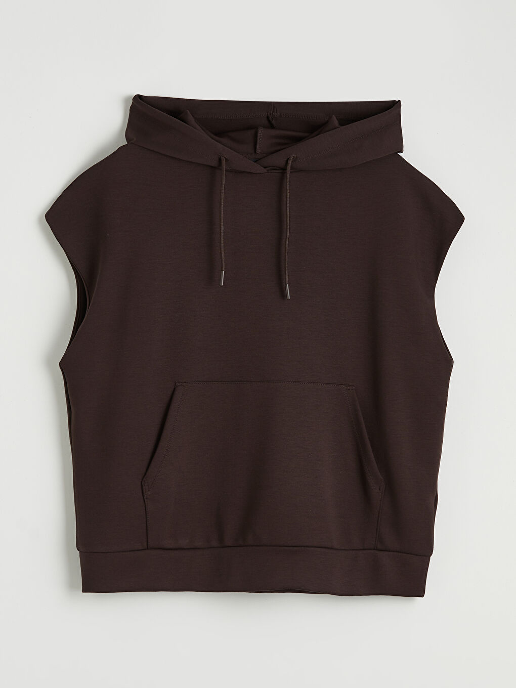 Kahverengi Kanguru Cepli Soft Touch Oversize Kadın Hoodie