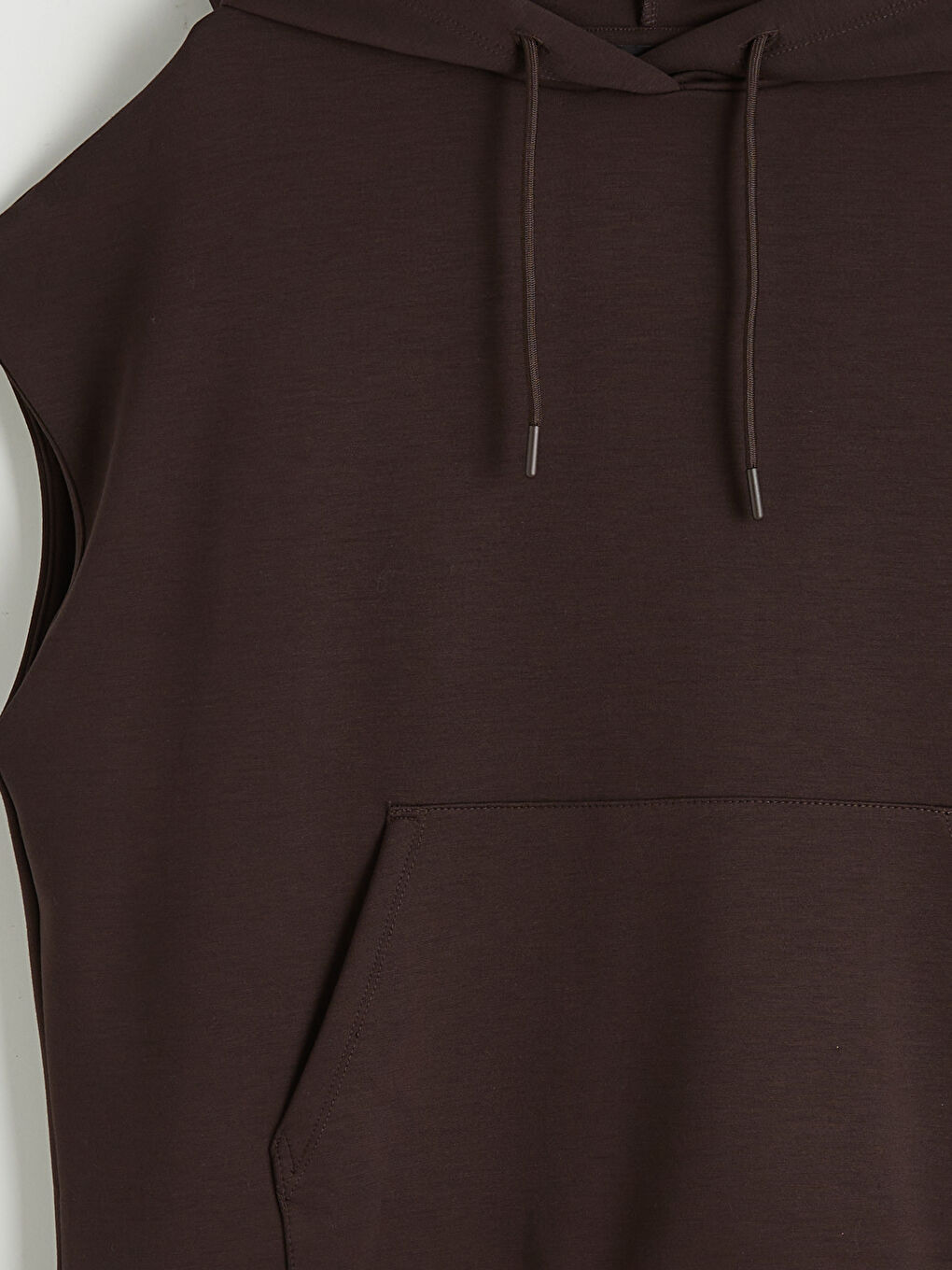 Kahverengi Kanguru Cepli Soft Touch Oversize Kadın Hoodie-1