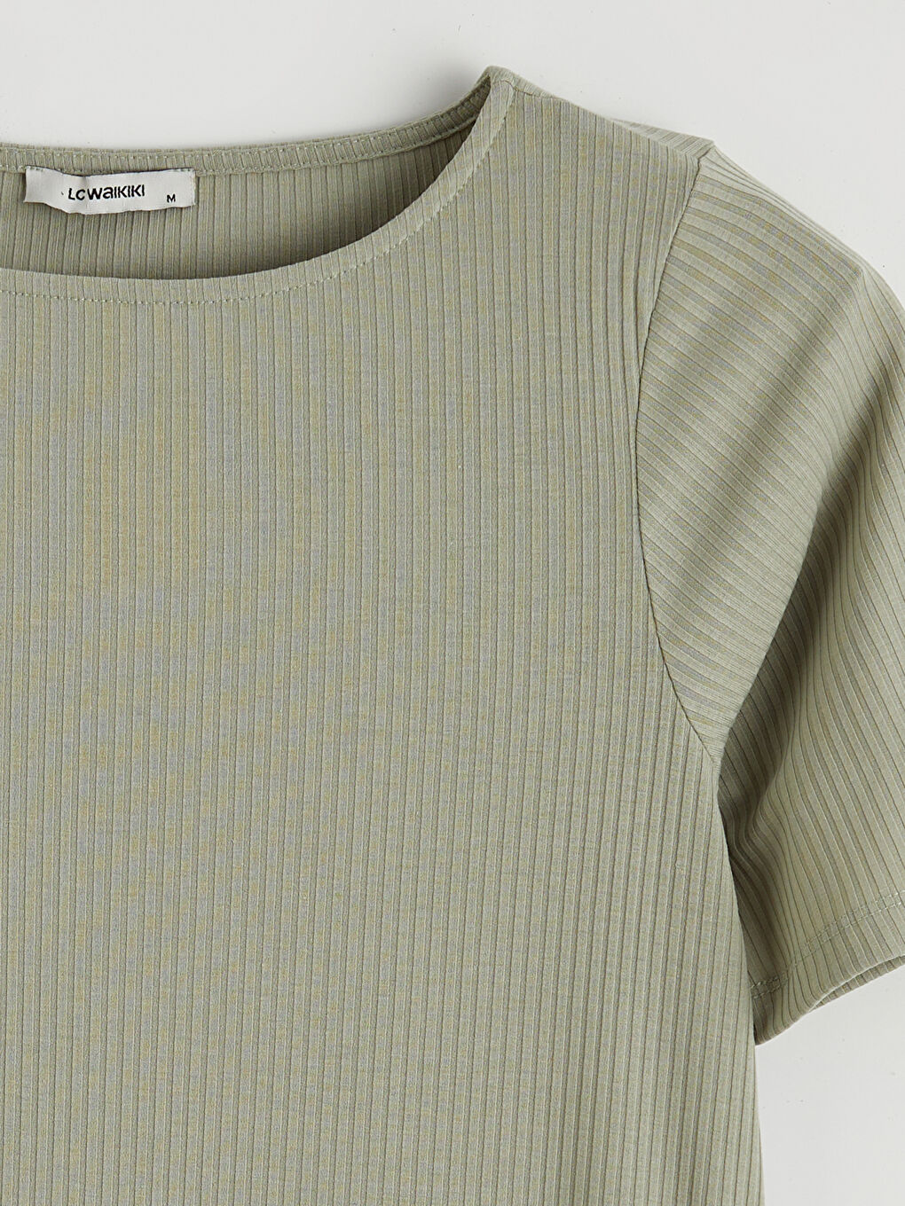 Yeşil Bisiklet Yaka Çizgili Kuşaklı Bluz-5