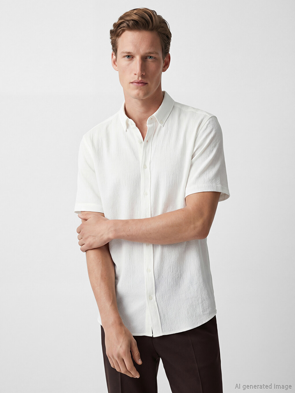 Regular Fit Men's Basic Textured Shirt