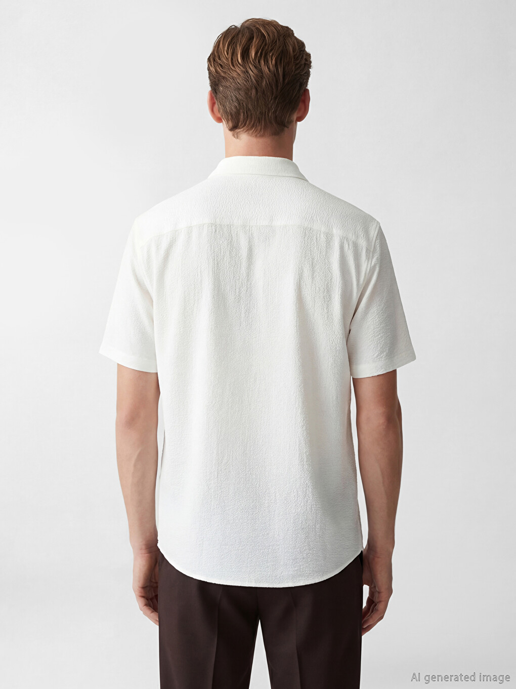 Regular Fit Men's Basic Textured Shirt-3