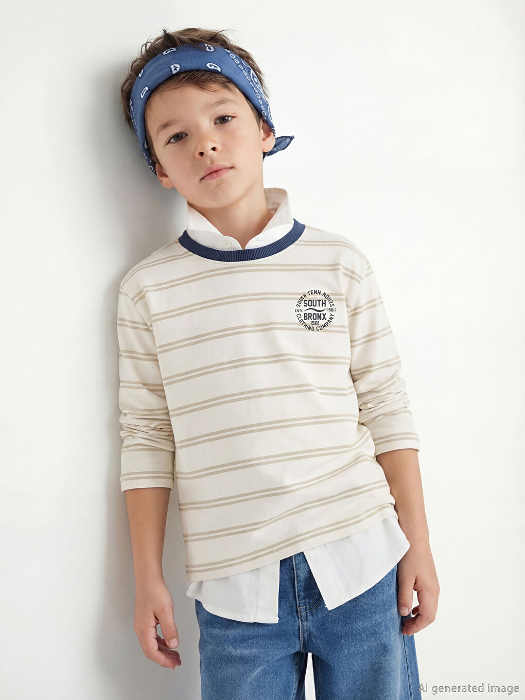 Boys' Crew Neck Striped T-Shirt 2-Pack-1