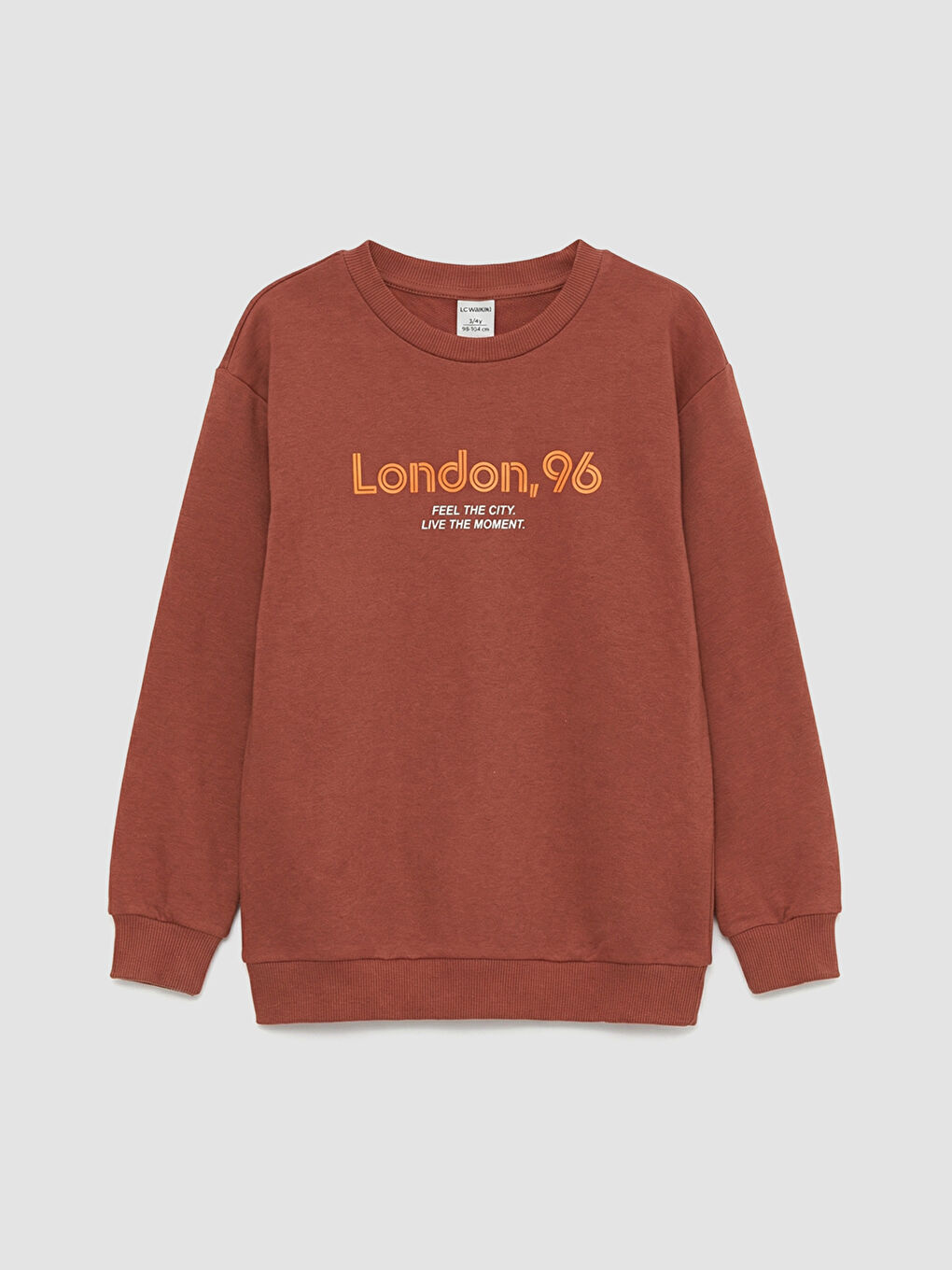 Pembe Bisiklet Yaka Baskılı Erkek Çocuk Sweatshirt