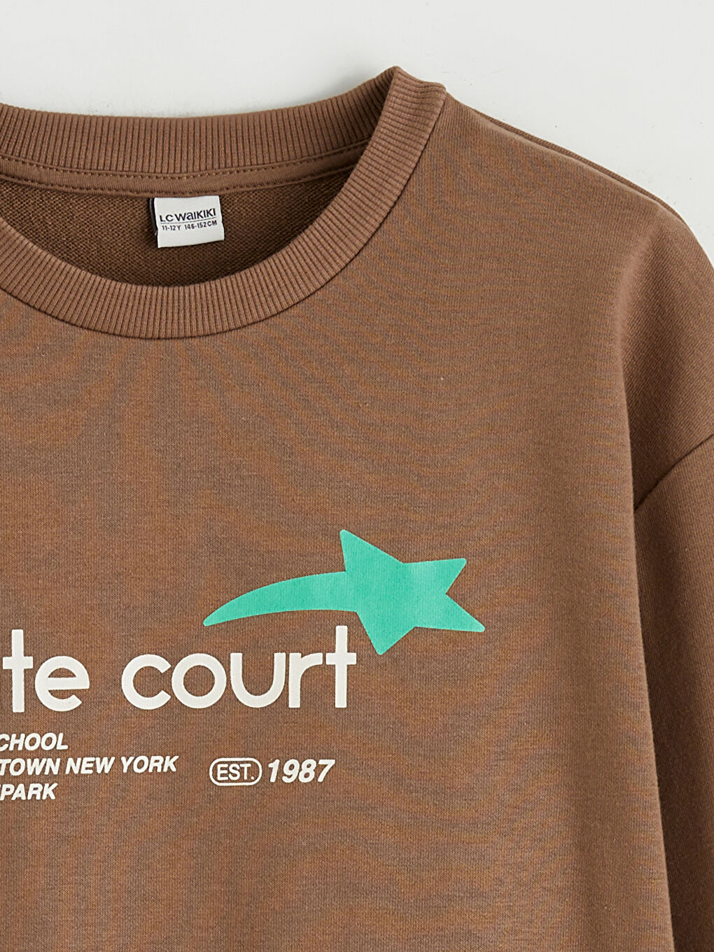 Kahverengi Baskılı Erkek Çocuk Sweatshirt-1