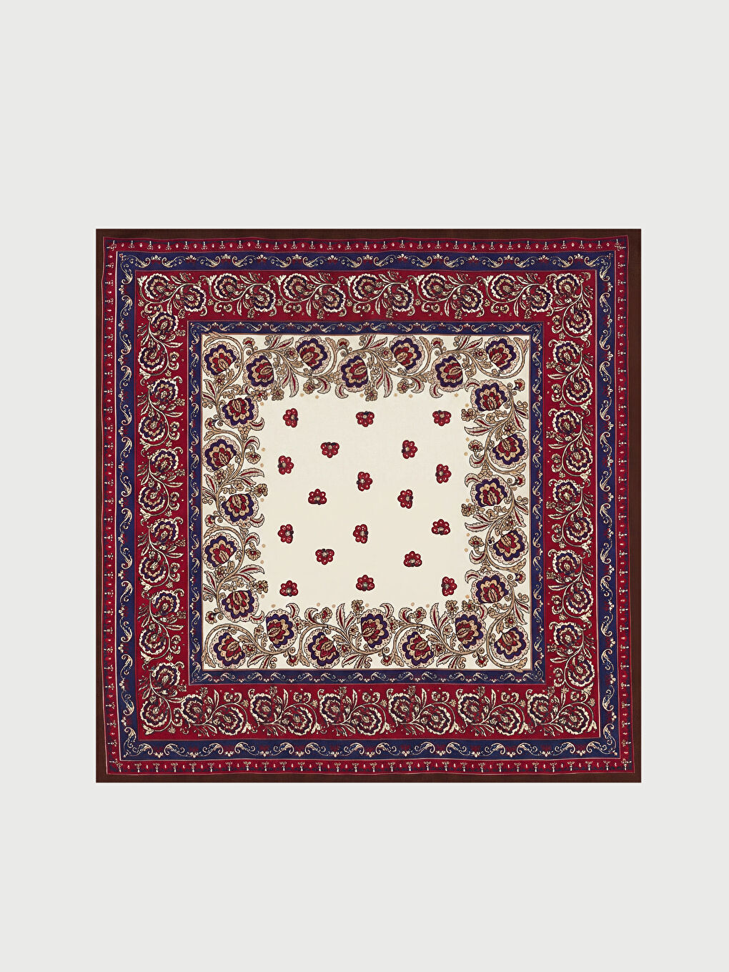Bordo Desenli Kadın Fular Bandana 2'li-4