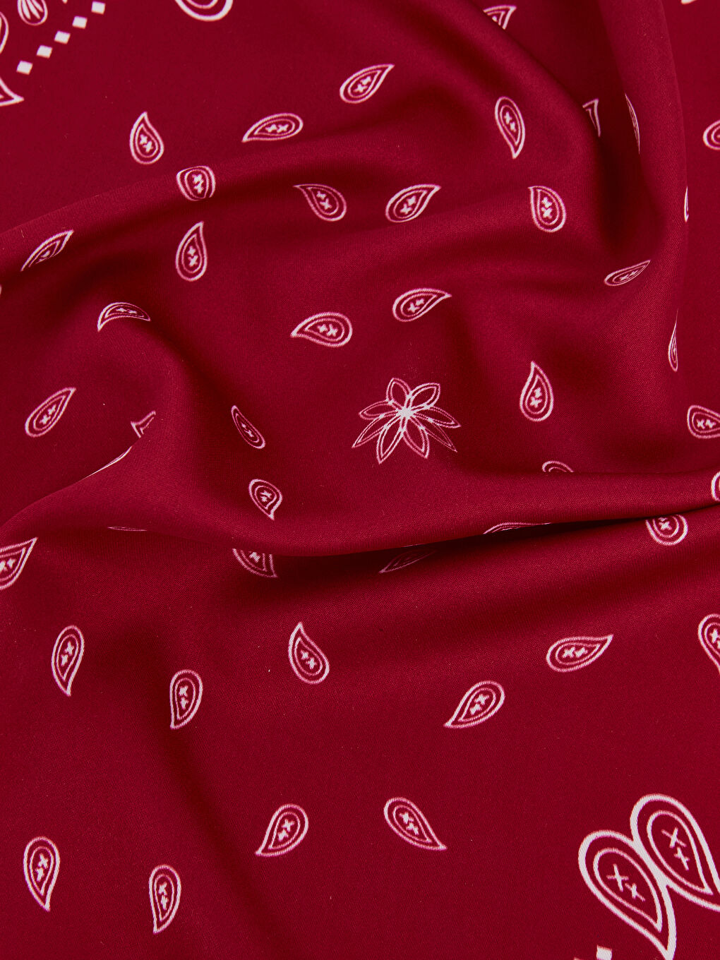 Bordo Desenli Kadın Fular Bandana 2'li-7