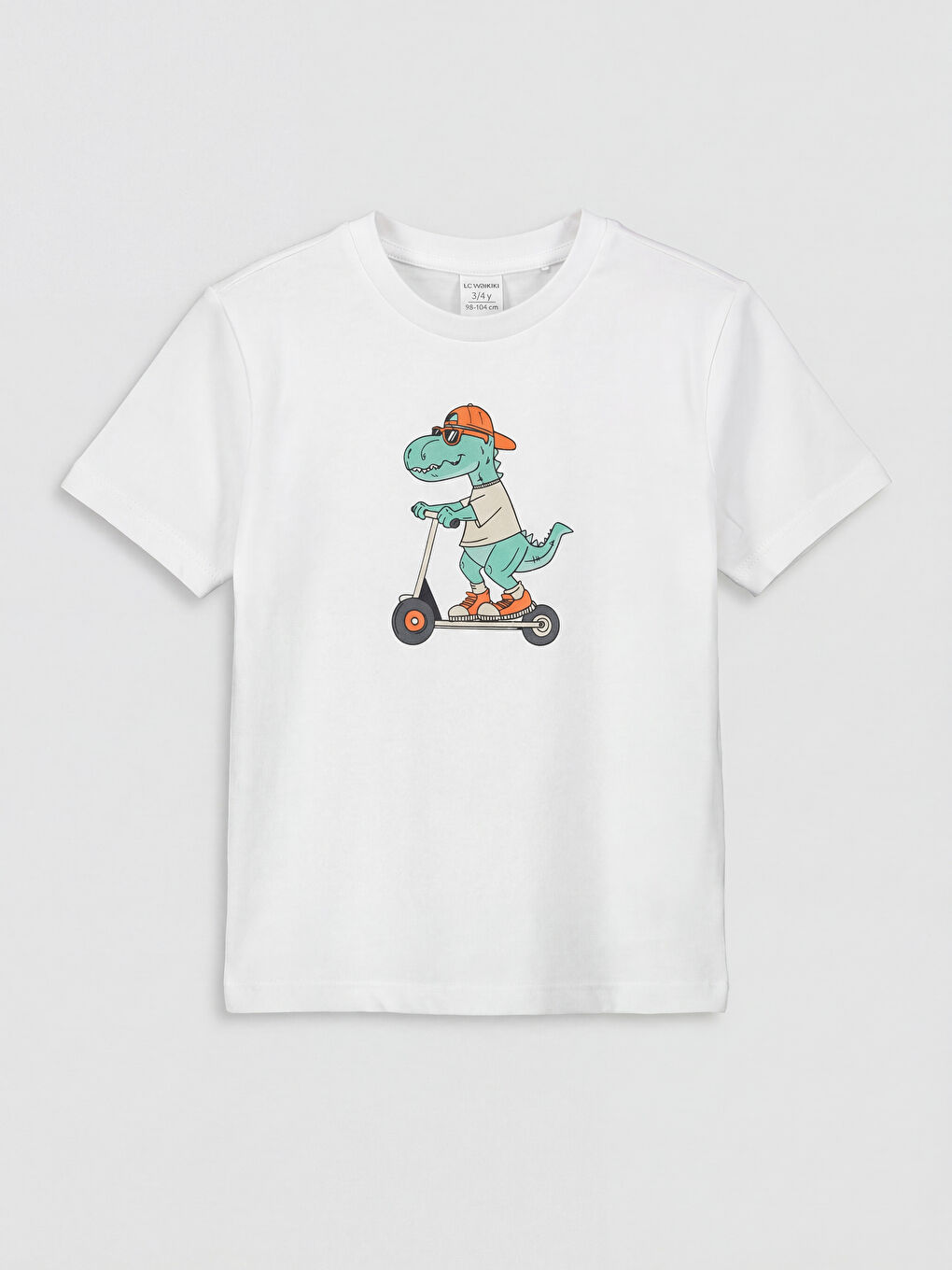 تي شيرت أولادي مطبوع بياقة دائرية