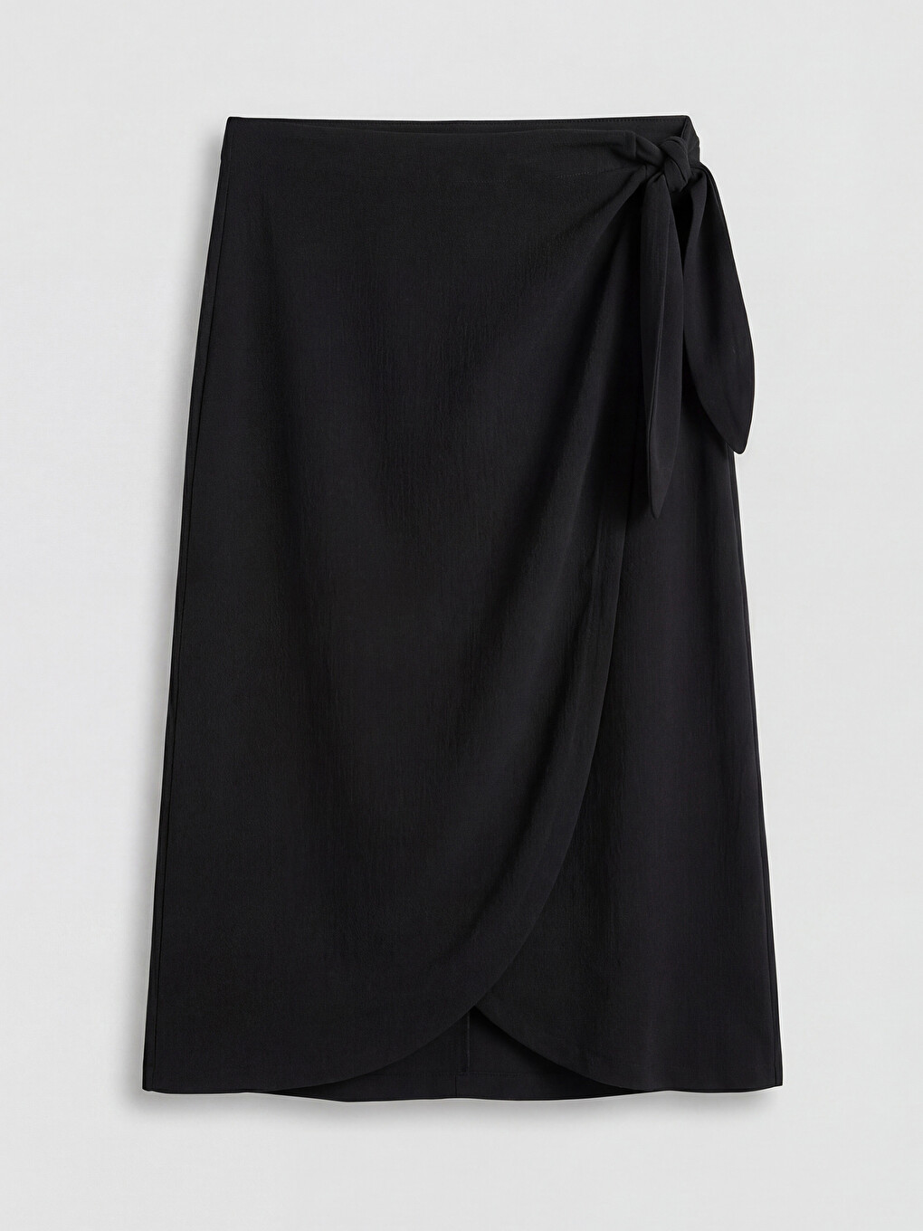 Elastic Waist Wrap Cut Skirt-4