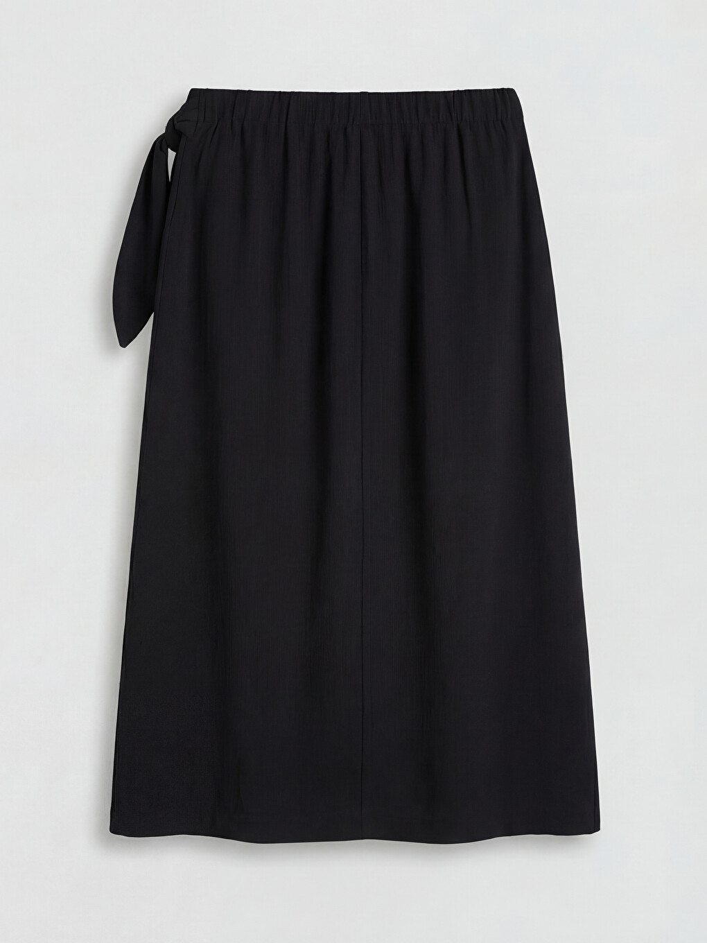 Elastic Waist Wrap Cut Skirt-5