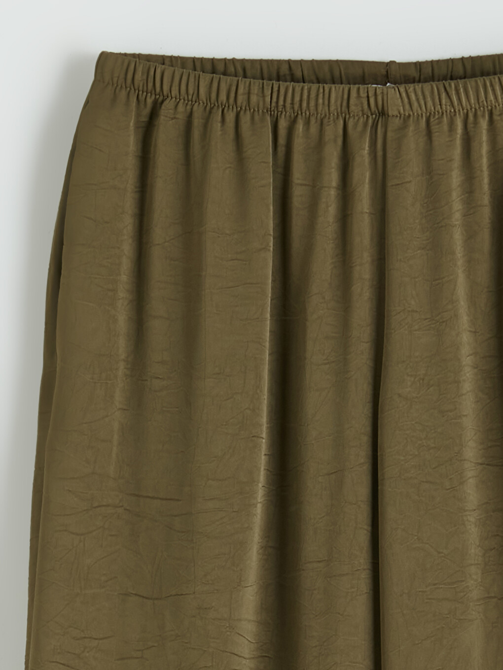 Beli Lastikli Geniş Paçalı Bol Kesim Kadın Pantolon-5