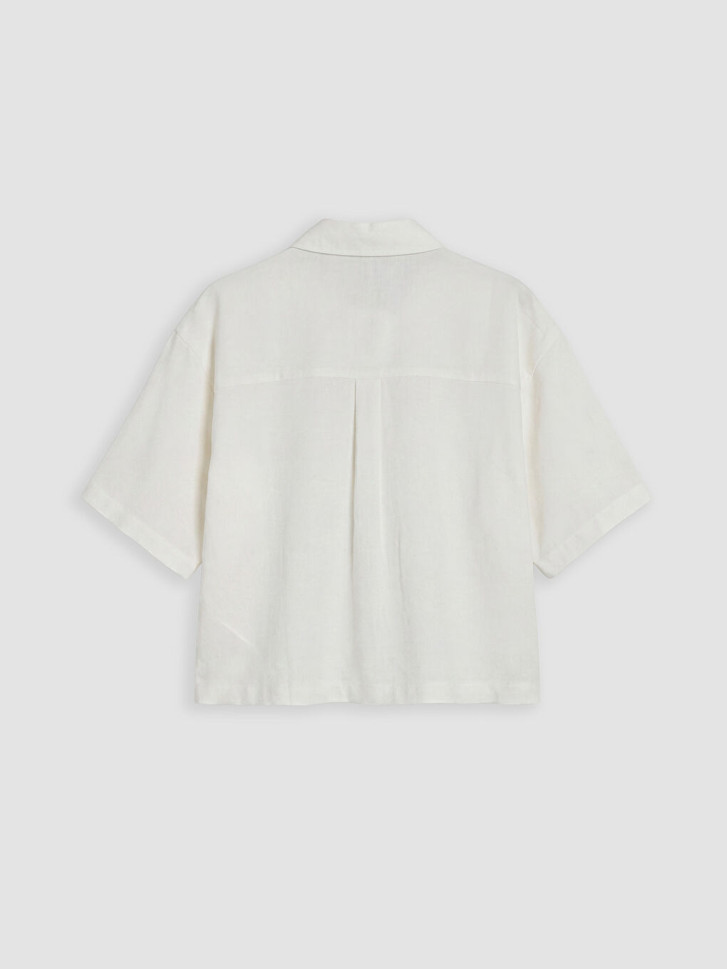 Linen Blend Crop Women's Shirt-1