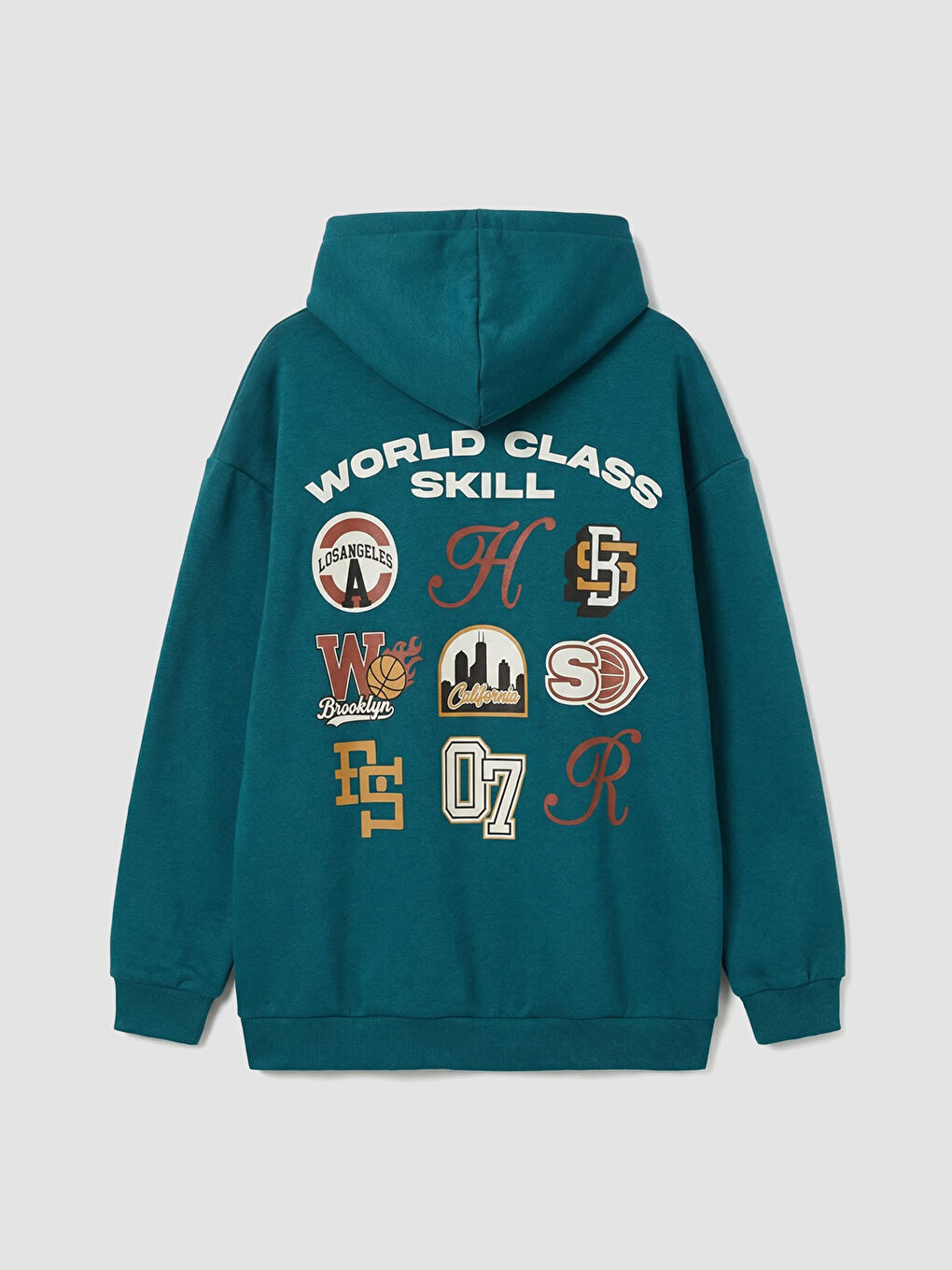 Petrol Kapüşonlu Erkek Çocuk Kalın Sweatshirt-1