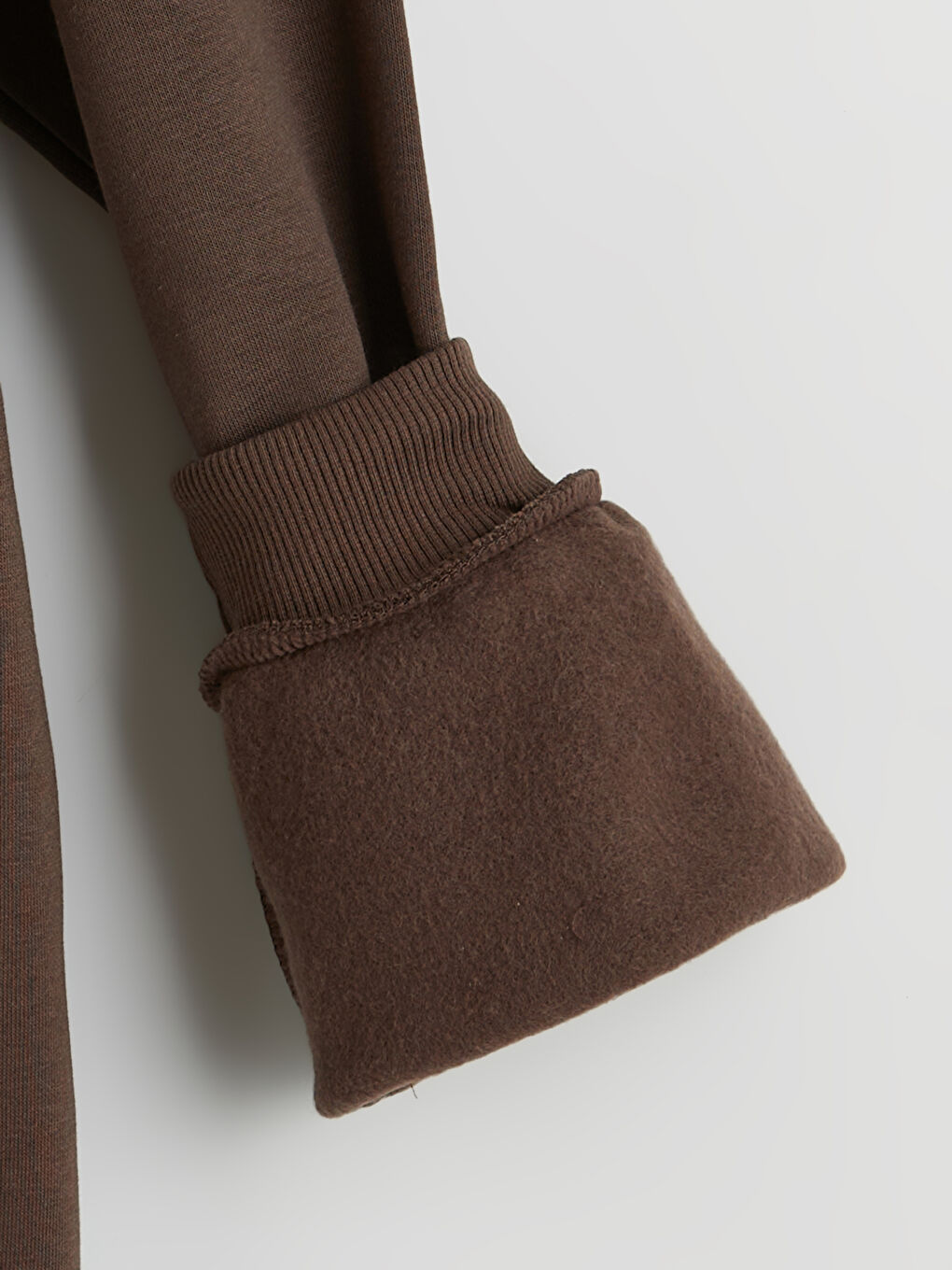 Kahverengi California Baskılı Polo Yaka Erkek Çocuk Kalın Sweatshirt-1