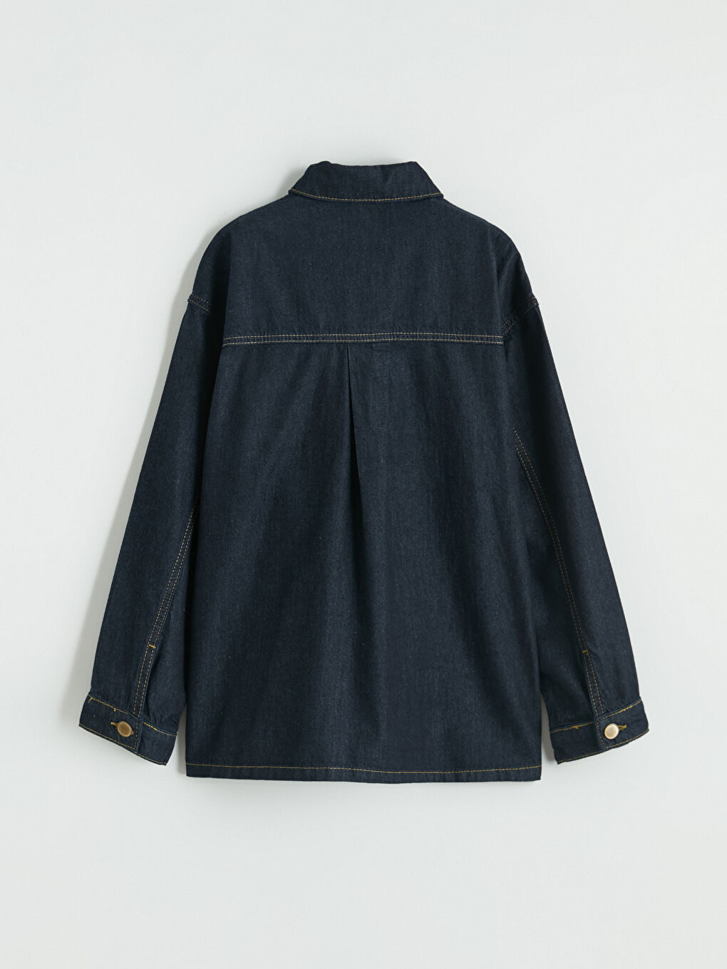 İndigo Uzun Kollu Kız Çocuk Jean Gömlek-2